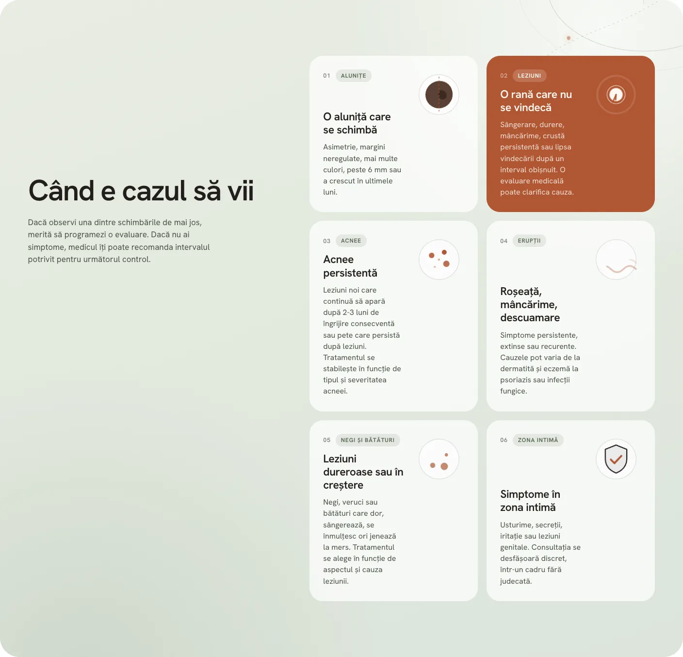 Șase simptome pentru care merită o evaluare dermatologică